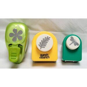 Lot of 3 Flower Fern Dragonfly Paper Punches for Scrapbooking Crafts